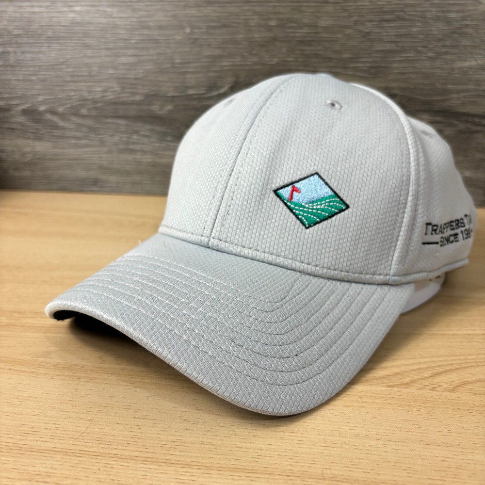Trappers Turn Hat Cap Fitted One Size Gray Golf Course‎ Golfing Performance